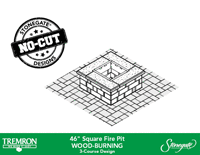 46in Square Fire Pit - WOOD | 3 Course Design